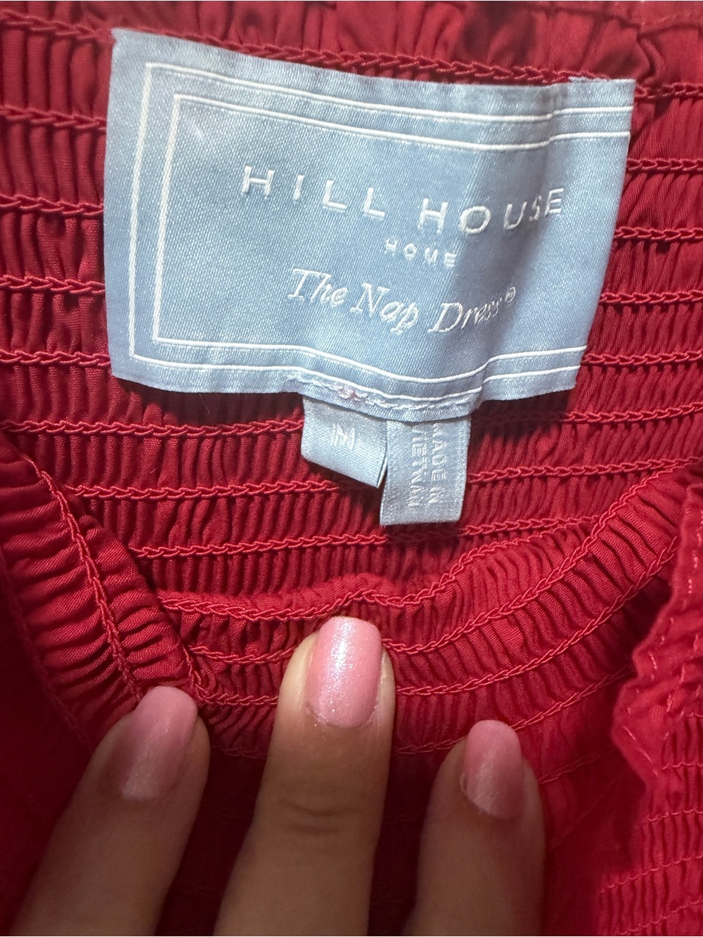Hill House Red Smocked Nap Dress medium NWOT